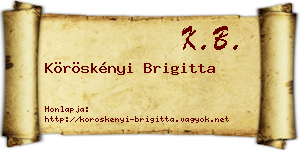 Köröskényi Brigitta névjegykártya