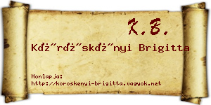 Köröskényi Brigitta névjegykártya