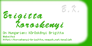 brigitta koroskenyi business card